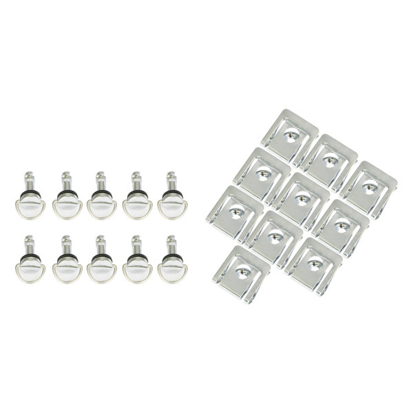 bike it Bike it silver quick release fairing fasteners slip-on 14mm pack of 10